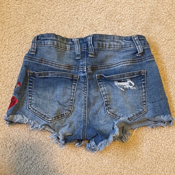 Vanilla Star Blue Jean Shorts with Red Embroidery - Picture 3 of 4